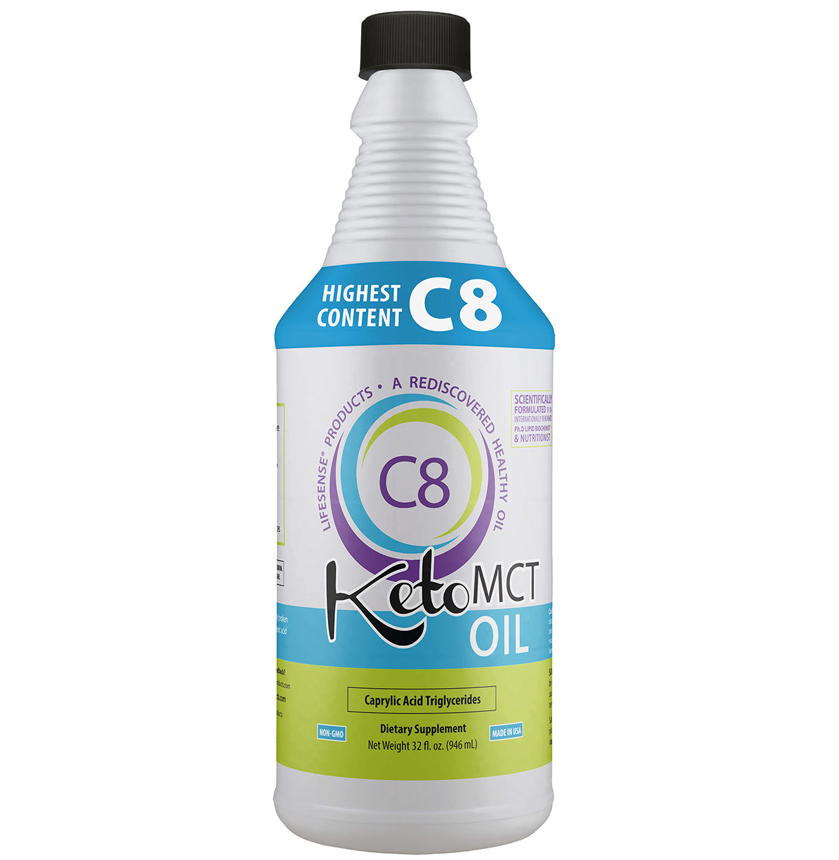 C8 KetoMCT Oil - Optimal Fuel For The Brain And Body - Clinically Proven to Increase Ketone Production