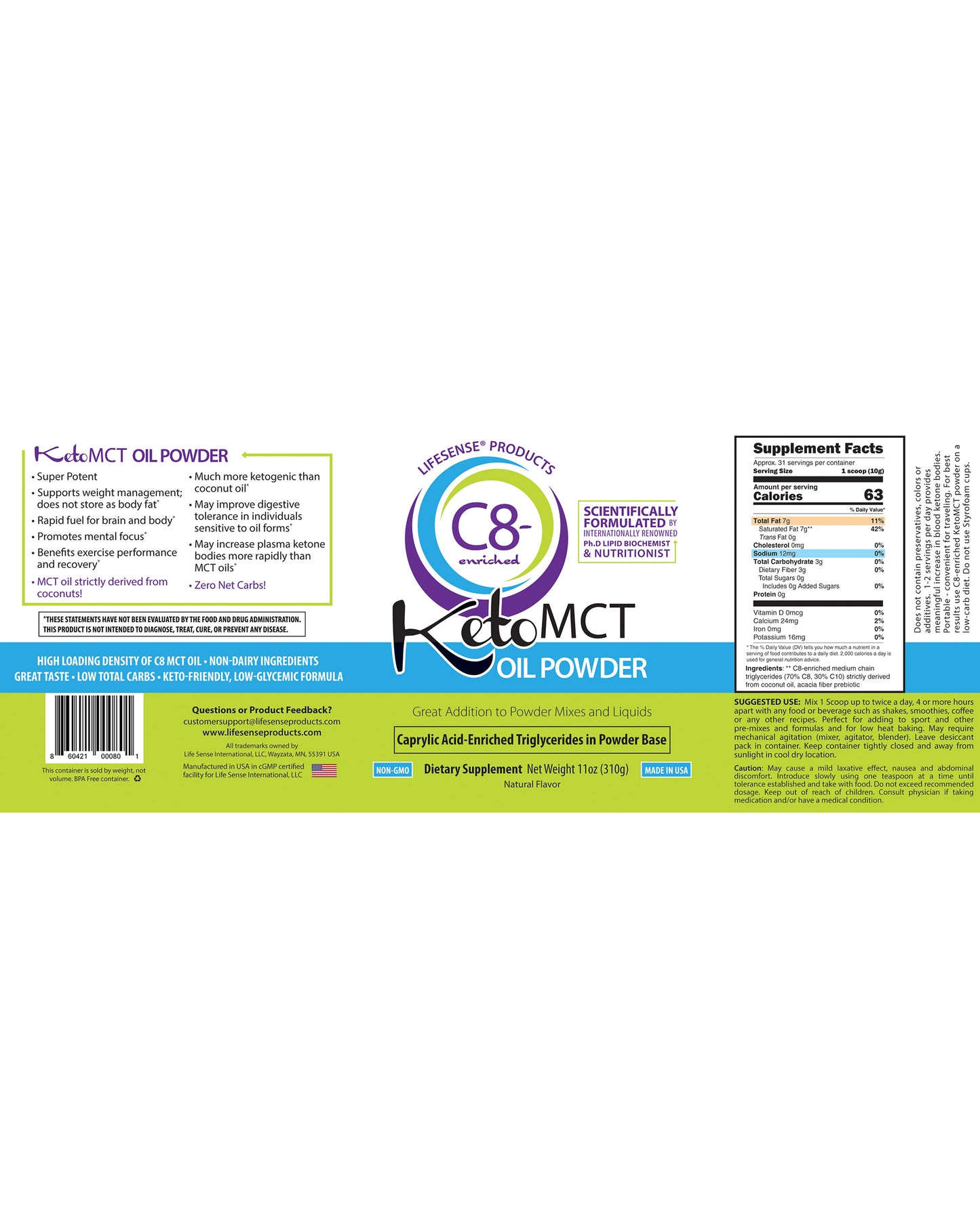 C8-Enriched KetoMCT Oil Powder - Optimal Fuel For The Brain And Body